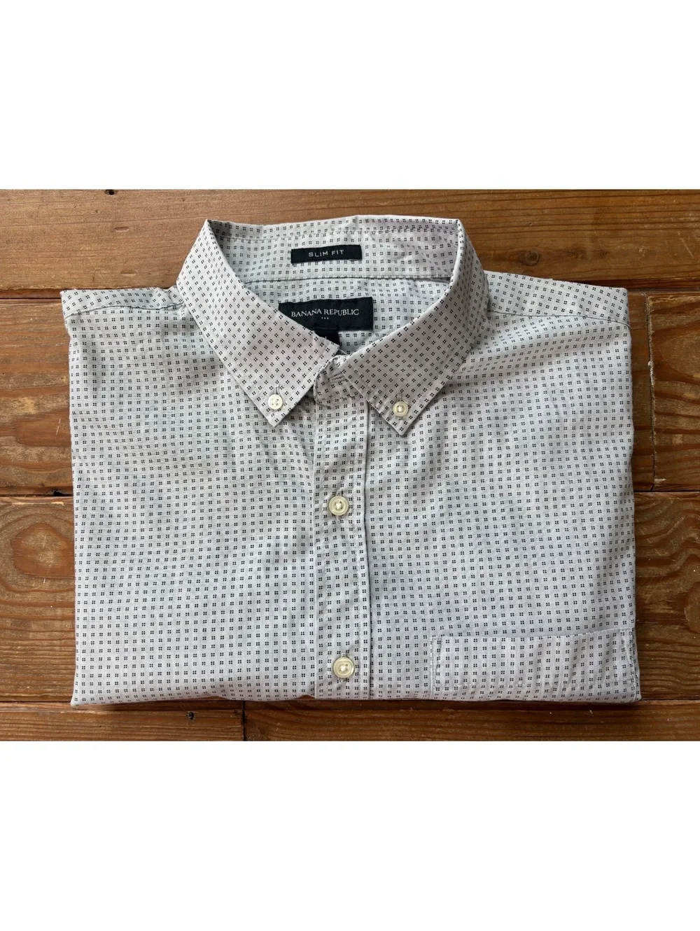 Banana Republic Men’s Slim Fit Short Sleeve Button Down Shirt Size Large